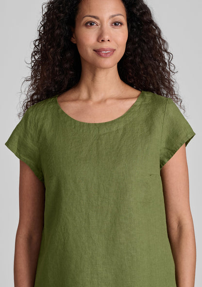 Tuck Back Tee - Linen T Shirt - FINAL SALE
