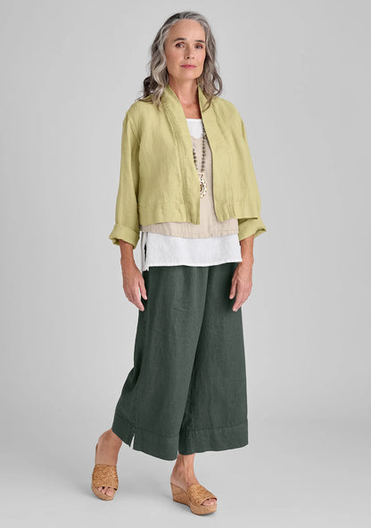 Vented Cuff Pant - Linen Pants With Elastic Waist