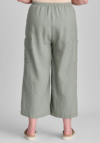 Modern Flood - Linen Pants With Elastic Waist - FINAL SALE