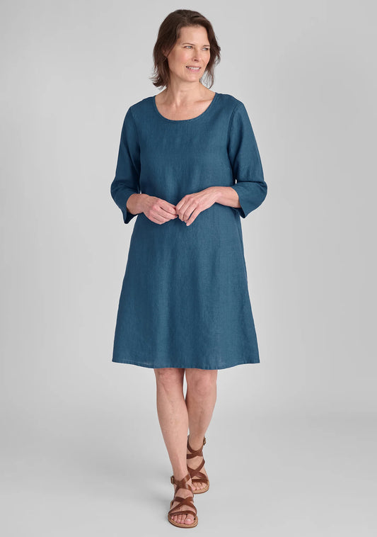 Happy Gathers Dress - Linen Shift Dress
