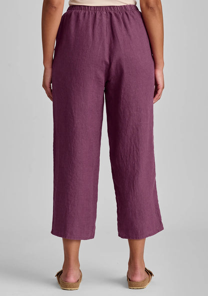 Floods - Linen Pants With Elastic Waist - FINAL SALE
