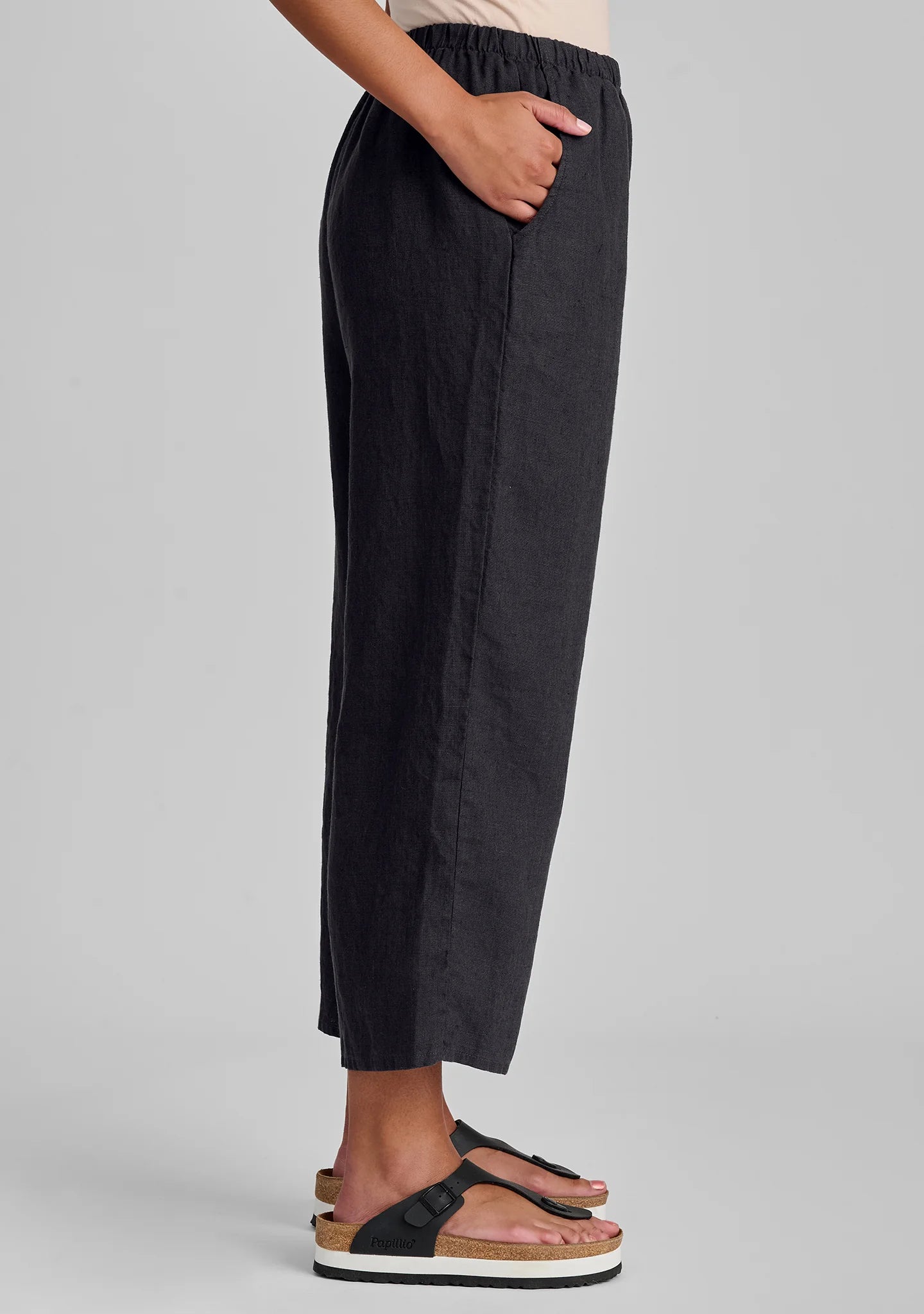 Floods - Linen Pants With Elastic Waist - FINAL SALE