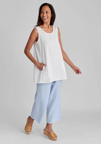 Floods - Linen Pants With Elastic Waist - FINAL SALE