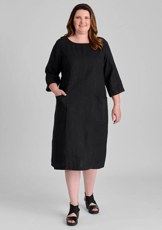 Slouch Pocket Dress - Linen Shift Dress - FINAL SALE