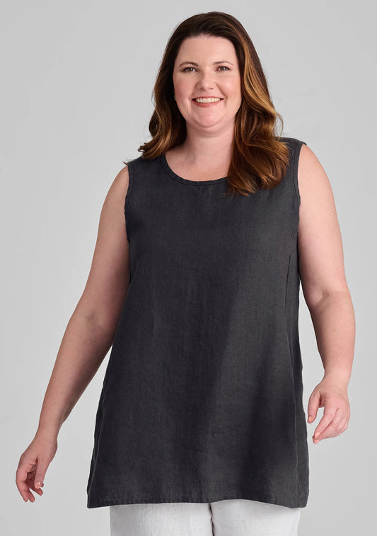 Side Pocket Tunic - Linen Tank Top - FINAL SALE