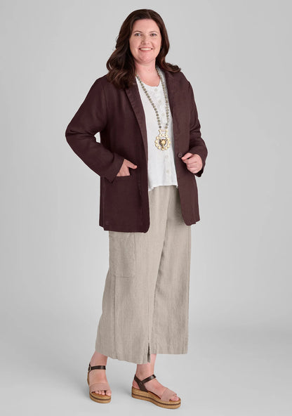 Modern Flood - Linen Pants With Elastic Waist