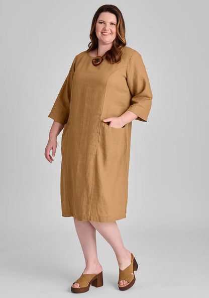 Slouch Pocket Dress - Linen Shift Dress - FINAL SALE