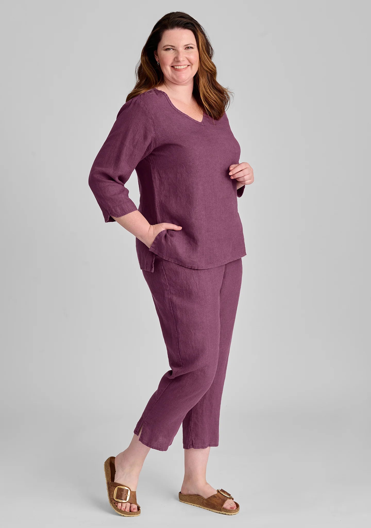 Pocketed Ankle Pant - Linen Pants - FINAL SALE
