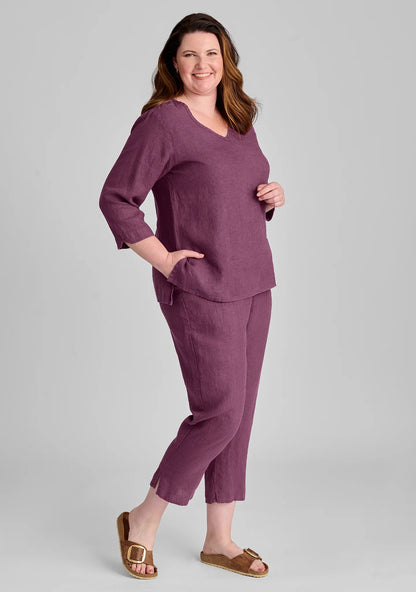Pocketed Ankle Pant - Linen Pants - FINAL SALE