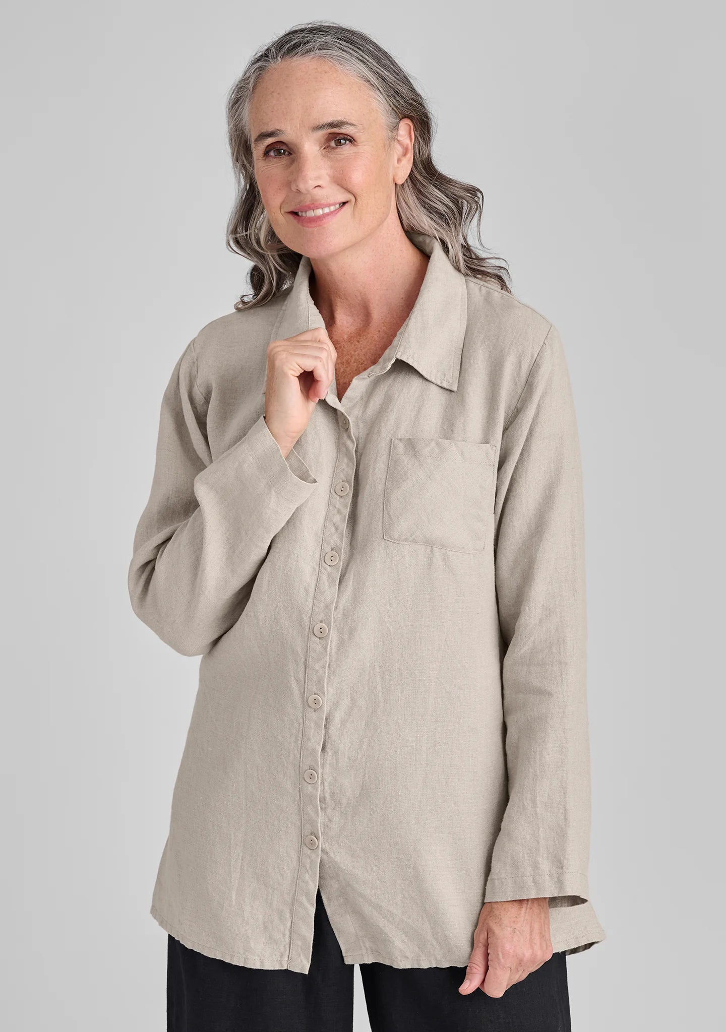 Bias Back Shirt - Linen Shirt