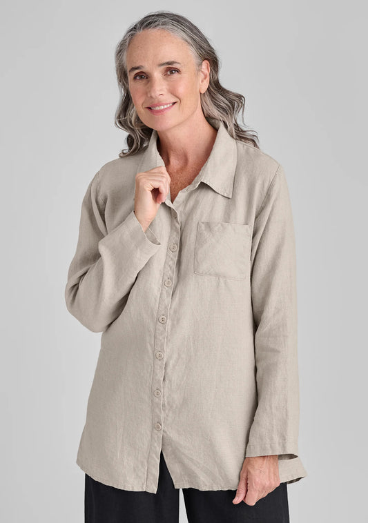 Bias Back Shirt - Linen Shirt