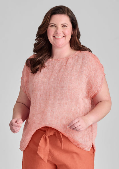 Mia Tee - Linen T Shirt - FINAL SALE