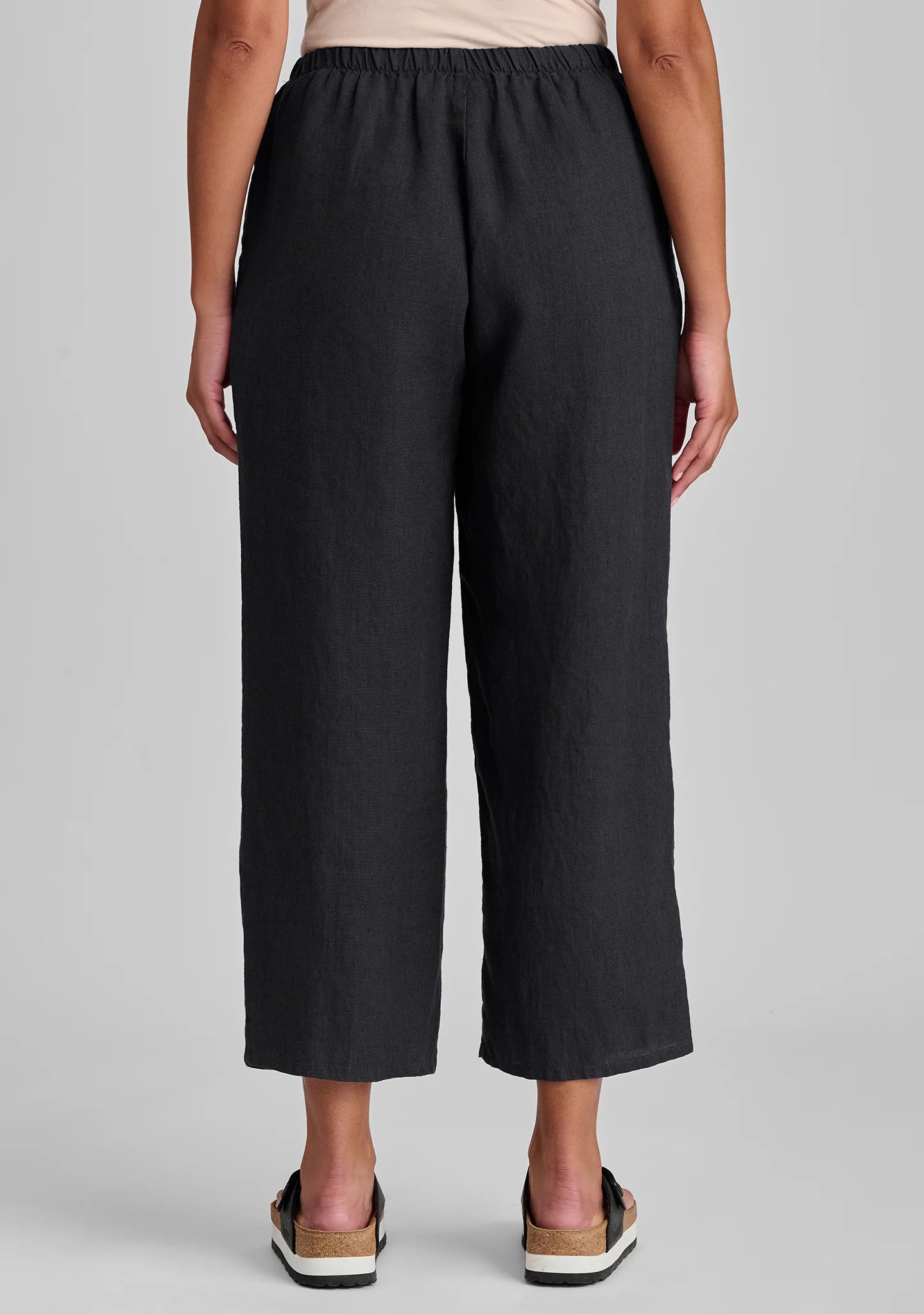 Floods - Linen Pants With Elastic Waist