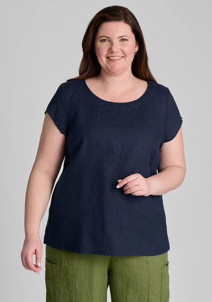 Tuck Back Tee - Linen T Shirt - FINAL SALE