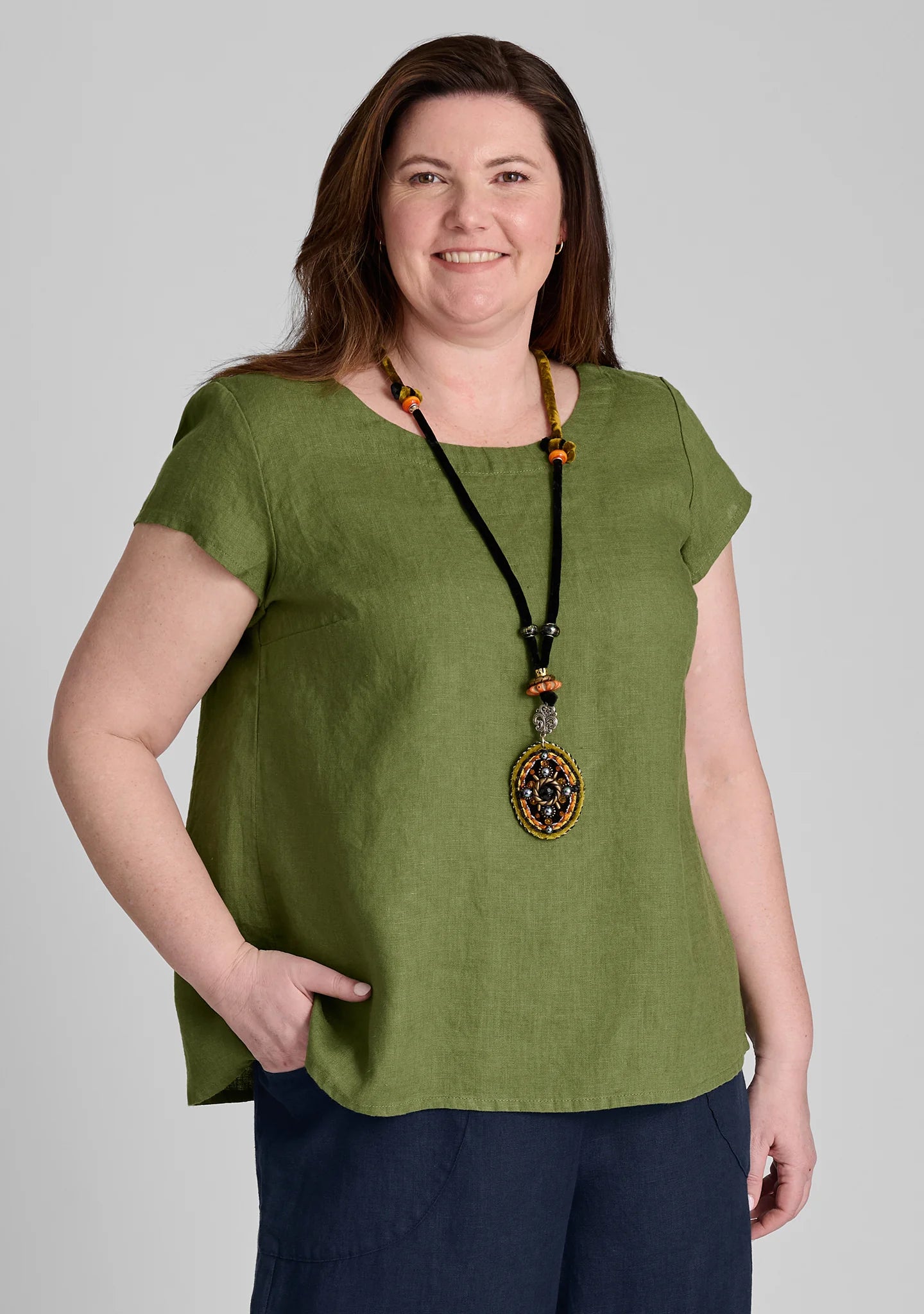 Tuck Back Tee - Linen T Shirt - FINAL SALE