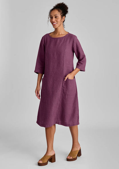 Slouch Pocket Dress - Linen Shift Dress - FINAL SALE
