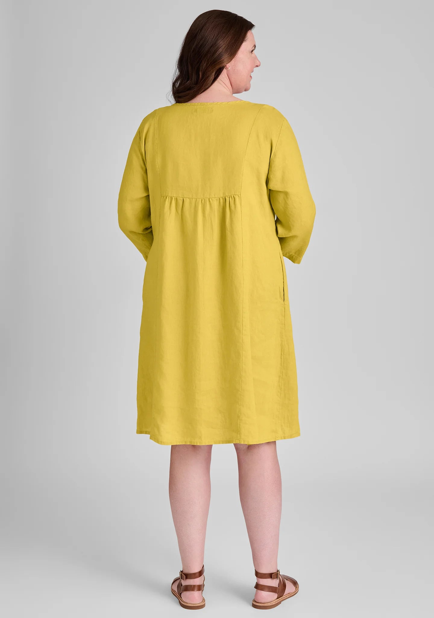 Happy Gathers Dress - Linen Shift Dress
