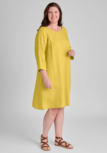 Happy Gathers Dress - Linen Shift Dress